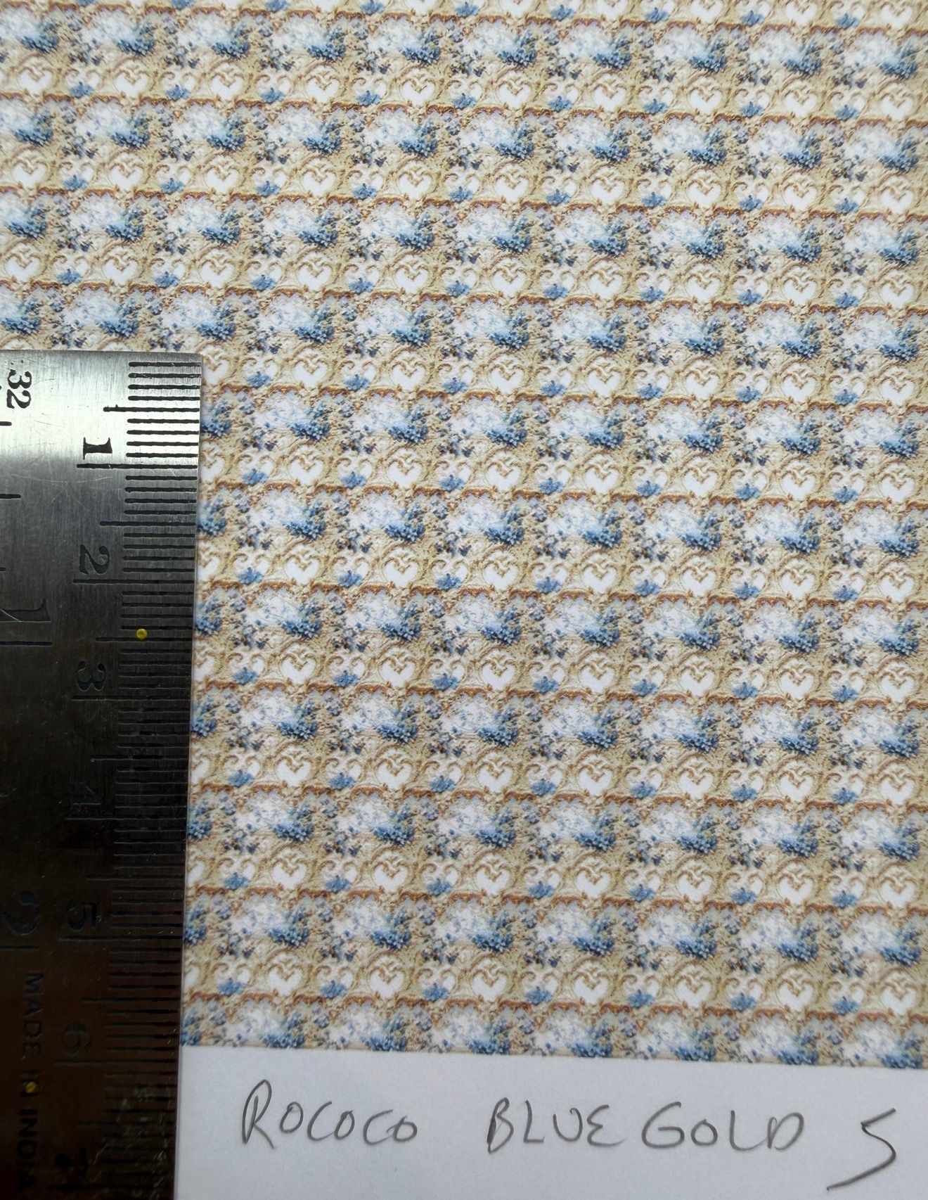 Wallpaper/fabric/carpet. Rococo blue gold 9  - 1/48 scale