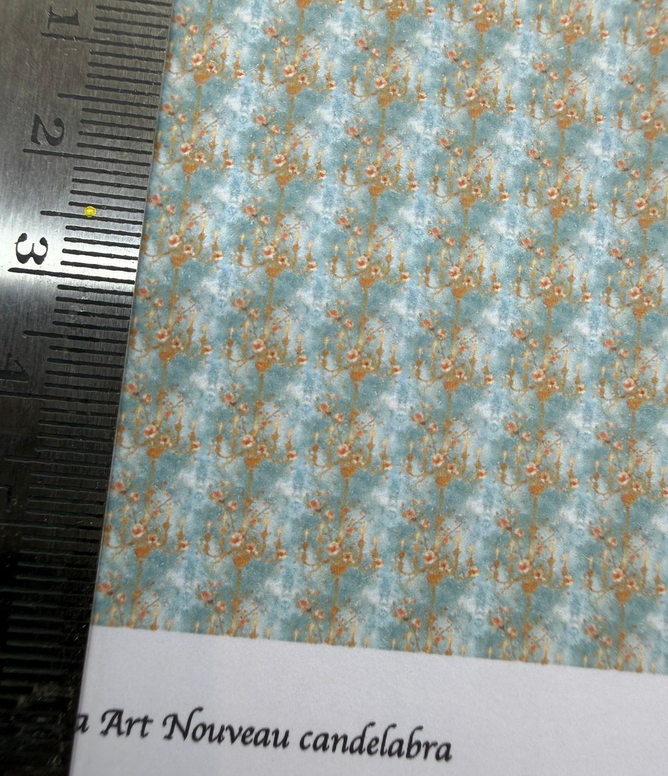 Wallpaper/fabric/carpet. Rococo/art nouveau candelabra. 1/48 scale