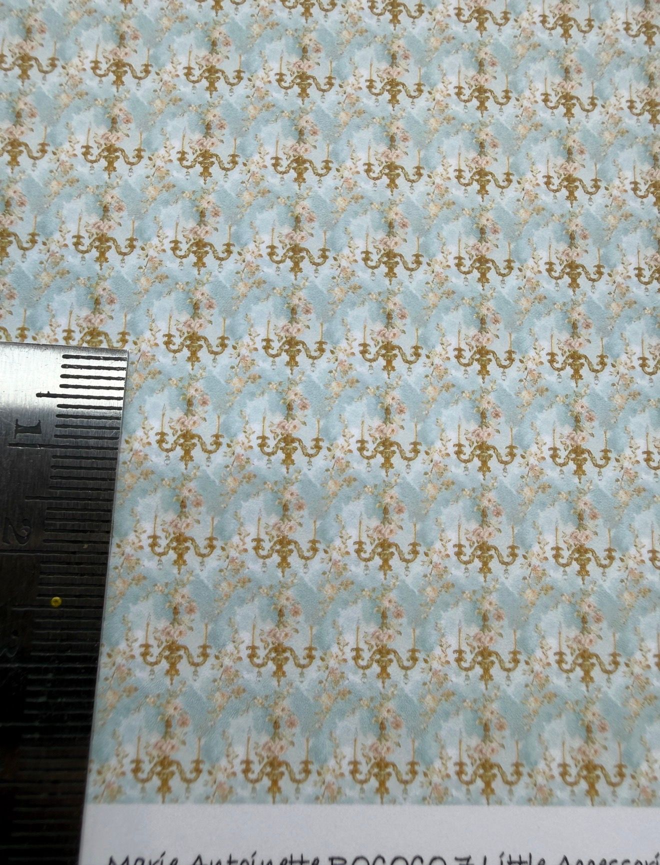 Wallpaper/fabric/carpet. Rococo 4 blue 1/48 scale