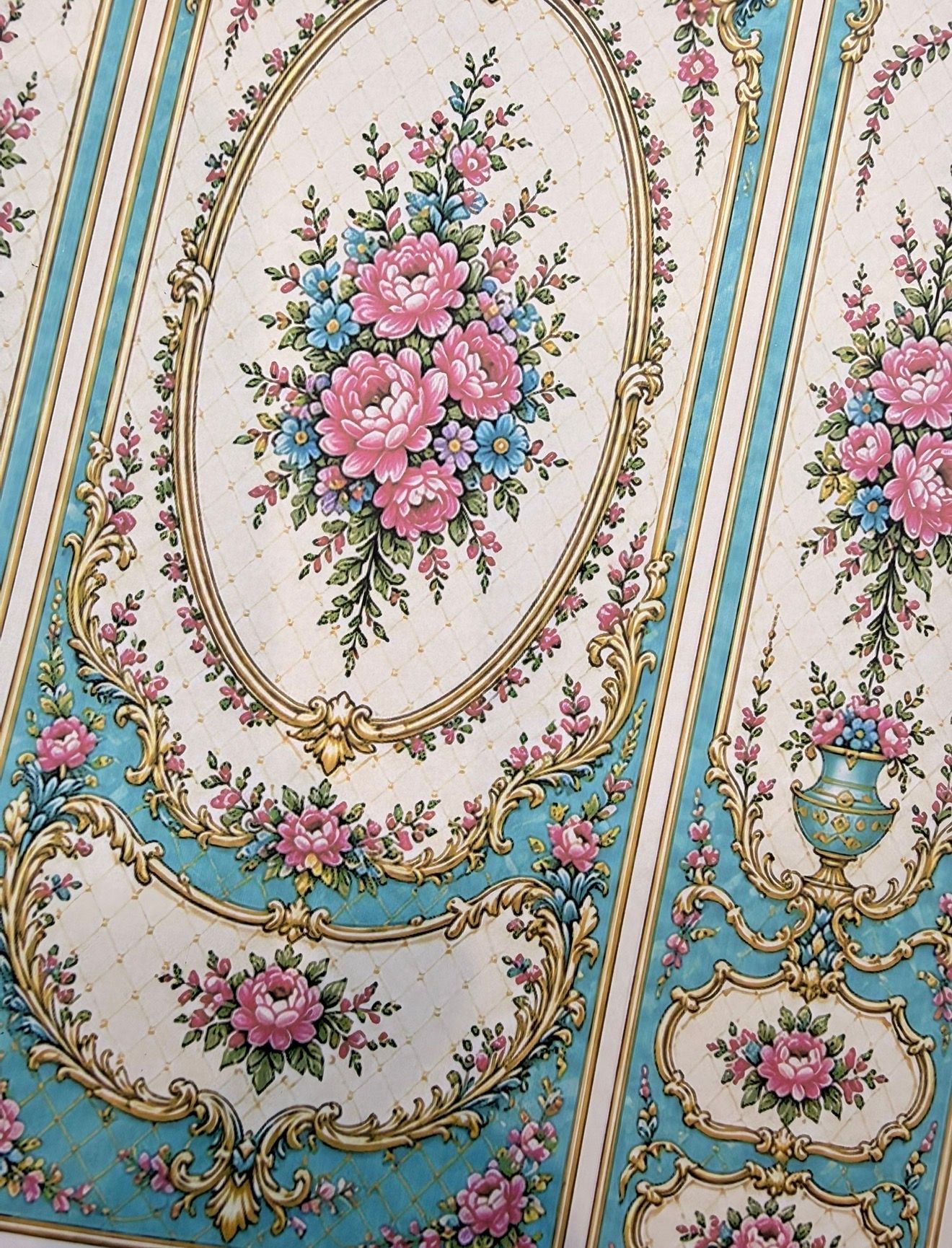 1/12 scale Rococo 'let them eat cake 3' NINA. wallpaper 1/12 scale