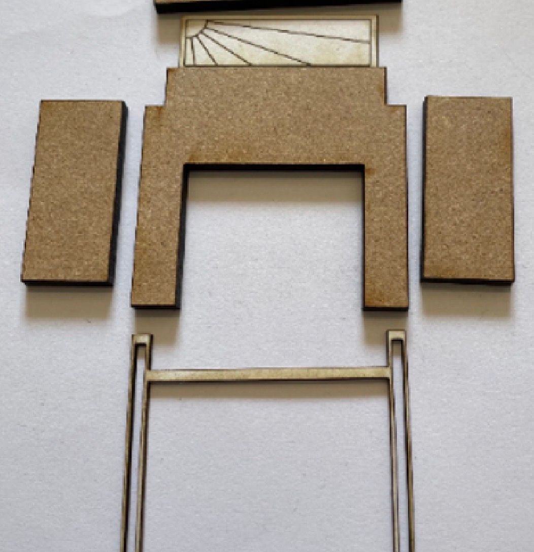 ART DECO FIREPLACE WITH SUN PANEL  1/48 scale