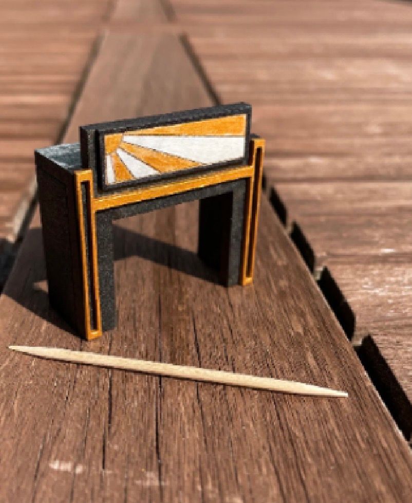 ART DECO FIREPLACE WITH SUN PANEL  1/48 scale