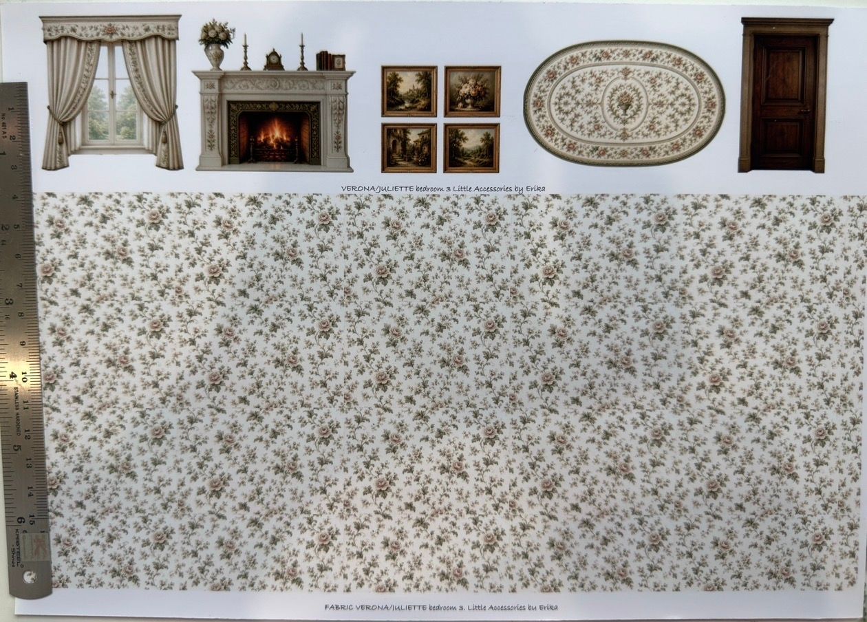 SET Wallpaper Verona Juliet's bedroom 3.  1/48 scale