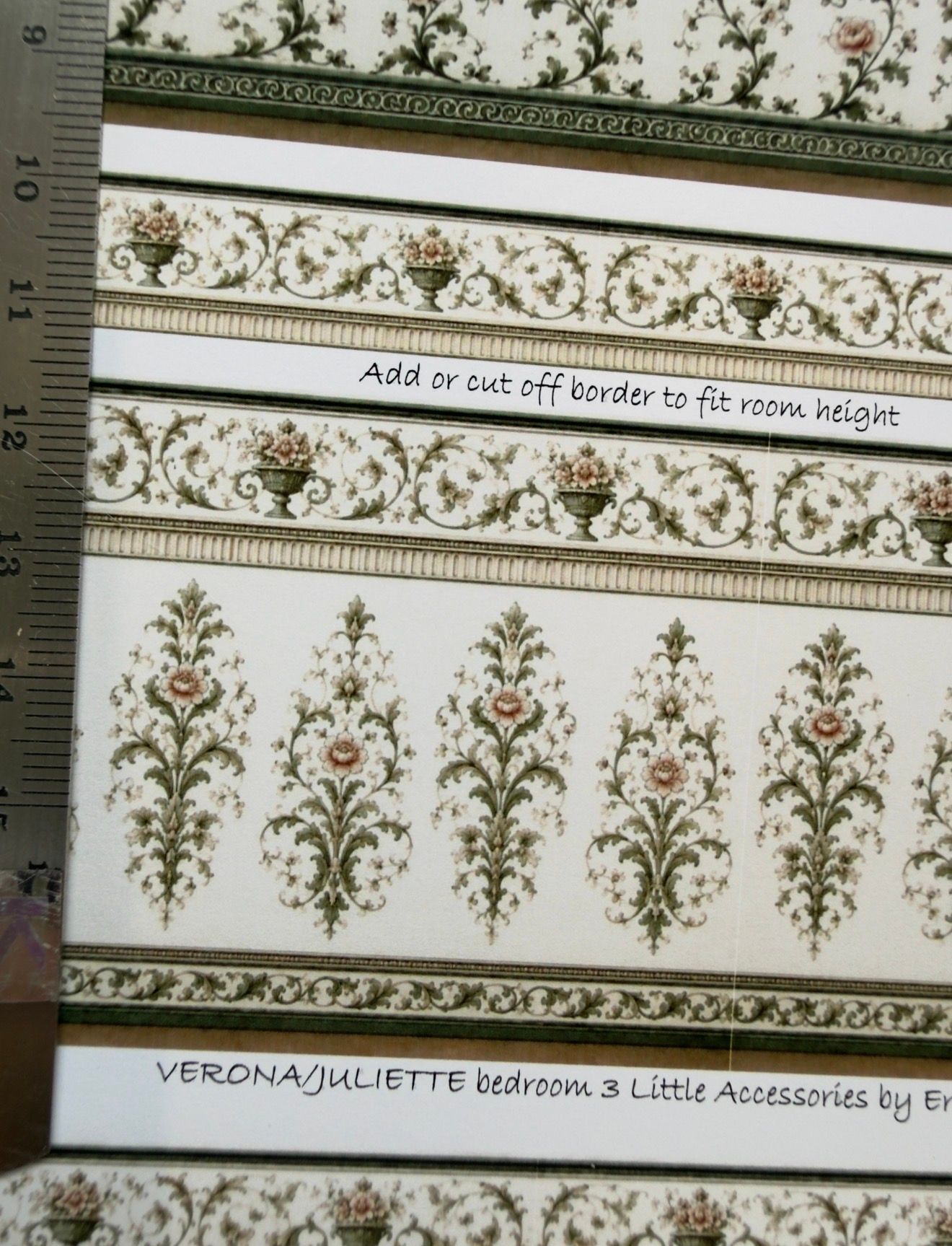 Wallpaper/fabric carpet Verona Juliet bedroom 3 1/48 scale