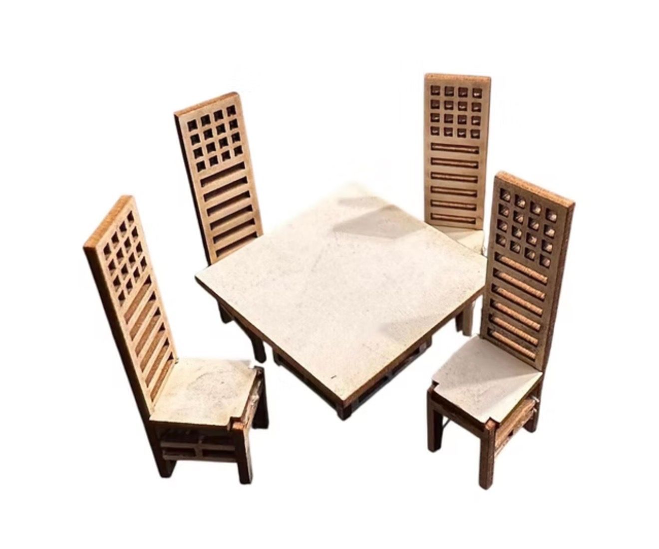 MACKINTOSH TABLE & 4 CHAIRS 1/48 scale KIT