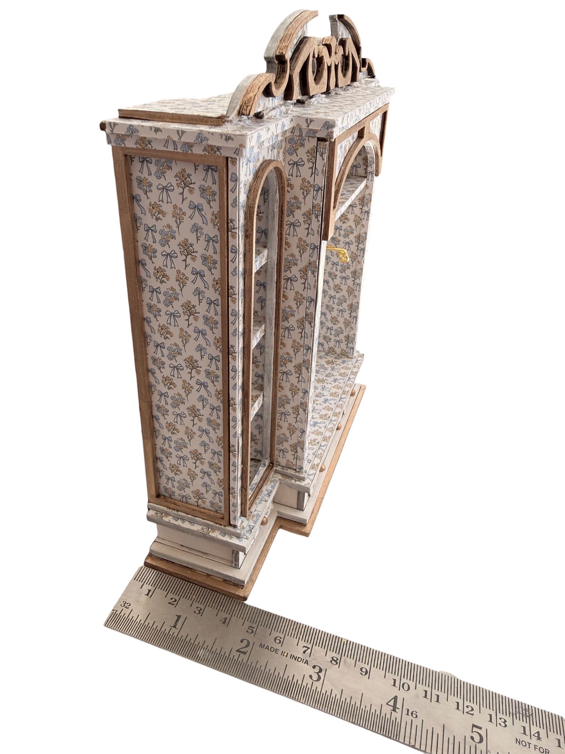 1/12 SCALE READY MADE Double wardrobe with drawers & hangers