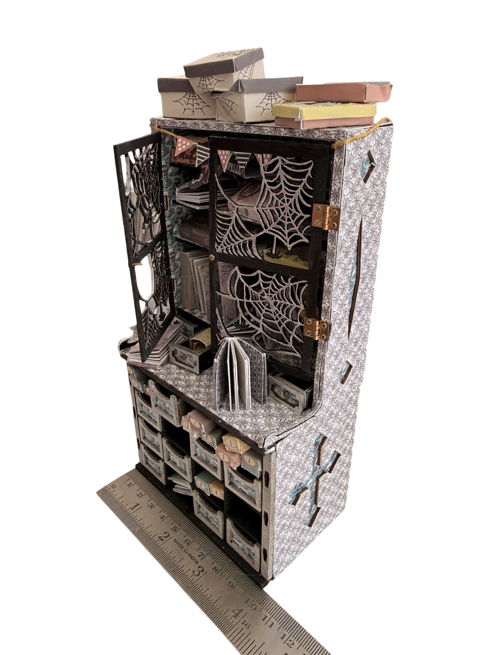 1/12 scale  READY MADE HALLOWEEN CUPBOARD.