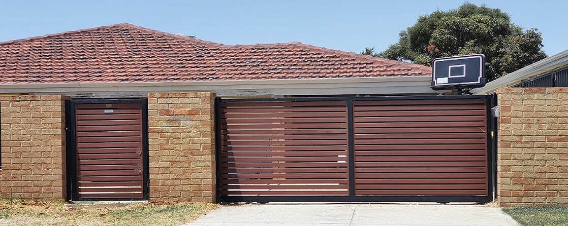 Outside view of a pedestrian gate and a driveway gate of a residential home in Ballarat, VIC.
