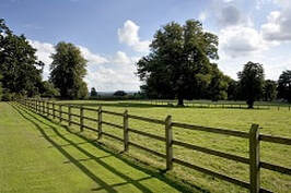 Wooden fence newly installed to act as external boundary fencing for a farm in Ballarat, Victoria.