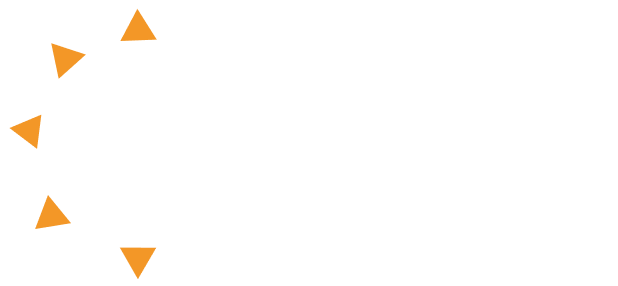 A white background with three orange triangles on it.