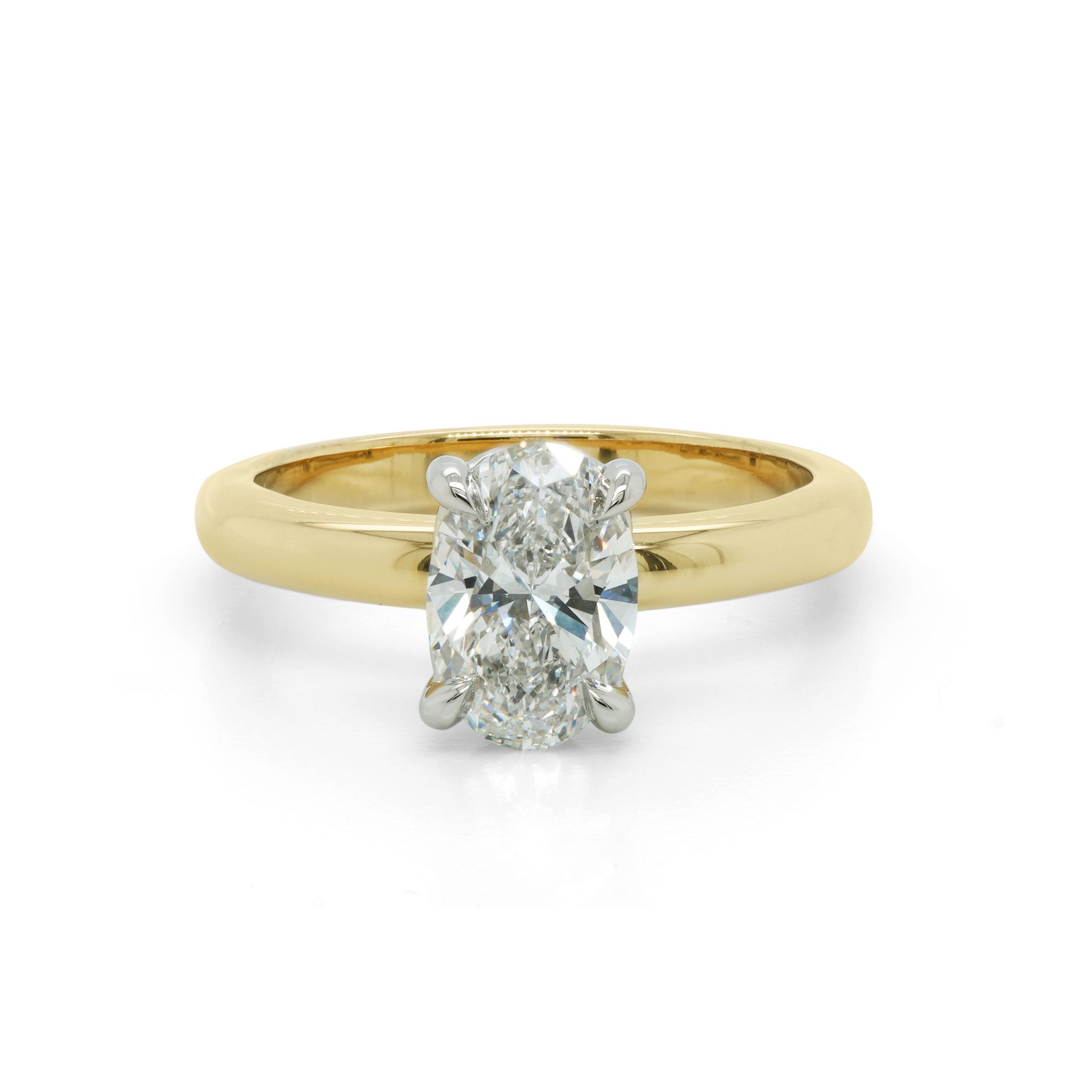 1.08 ct Oval Diamond Platinum & 18k Yellow Gold Ring— Burleigh, QLD — Deer Honey Jewellery