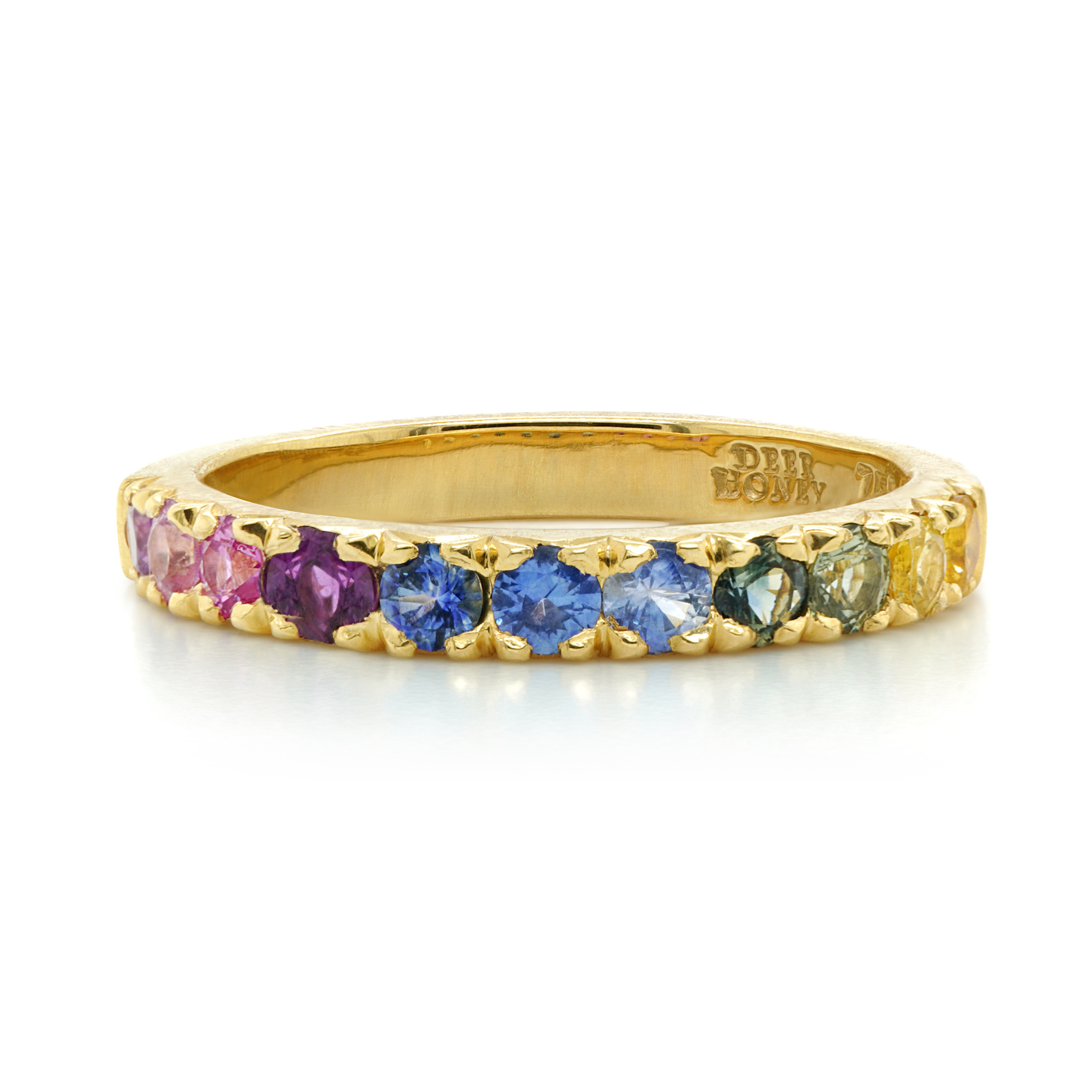 Small Round Rainbow Sapphire Ring Small Round Rainbow Sapphire Ring