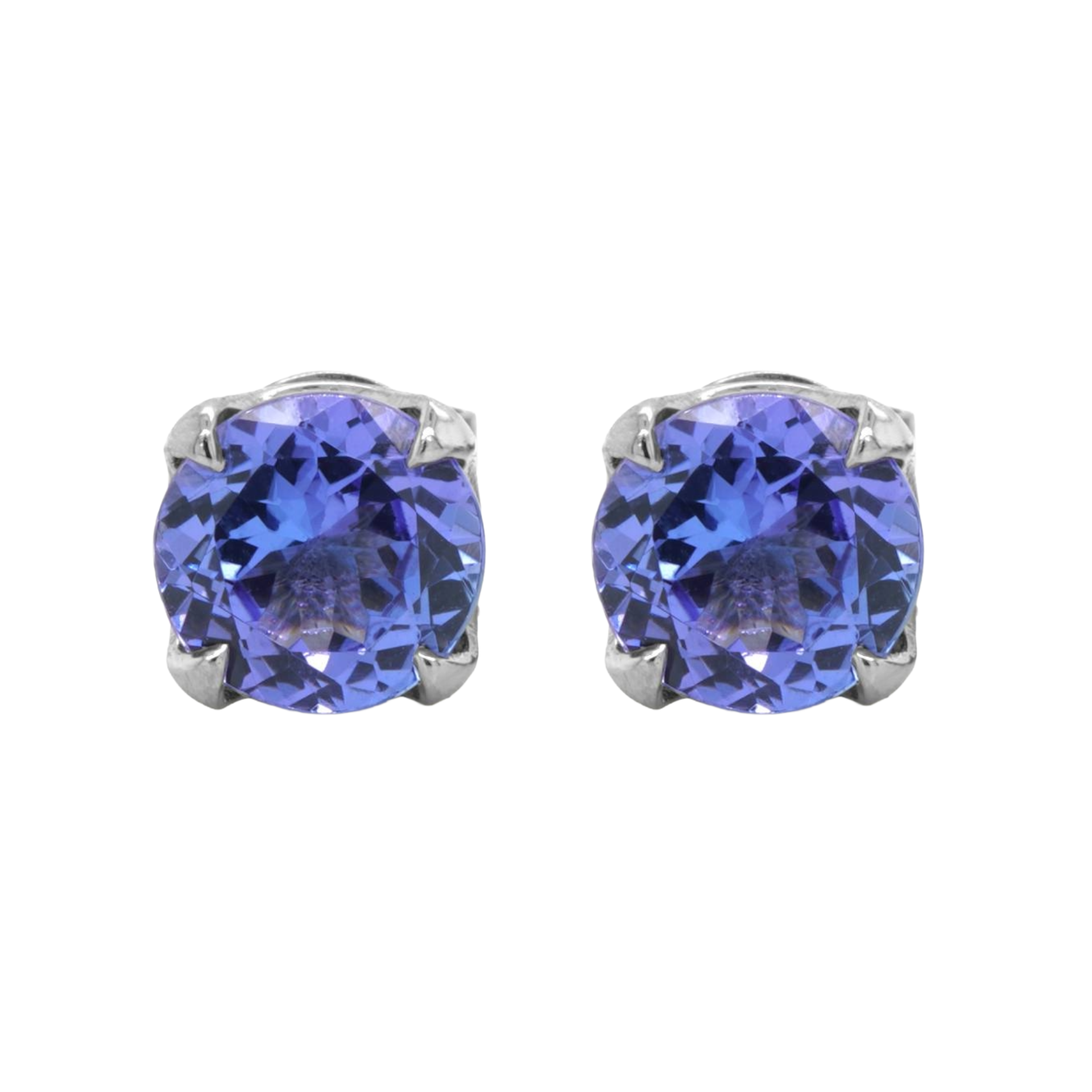 Tanzanite and Platinum Solitaire Earrings — Burleigh, QLD — Deer Honey Jewellery