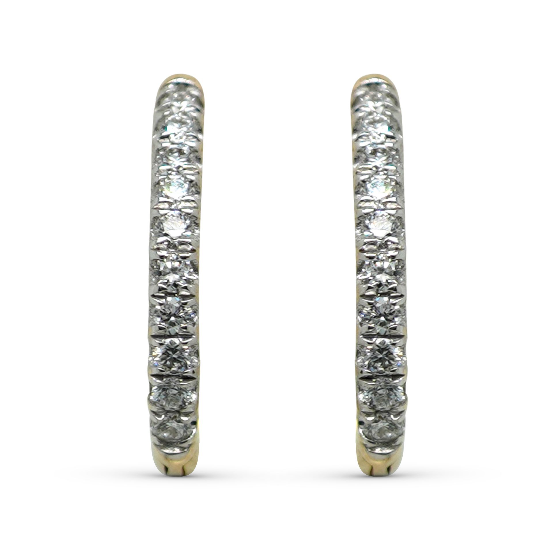 18ct Yellow Gold Hoop Earring with 0.1ct Total Diamond Weight — Burleigh, QLD — Deer Honey Jewellery 18ct Yellow Gold Hoop Earring with 0.1ct Total Diamond Weight — Burleigh, QLD — Deer Honey Jewellery