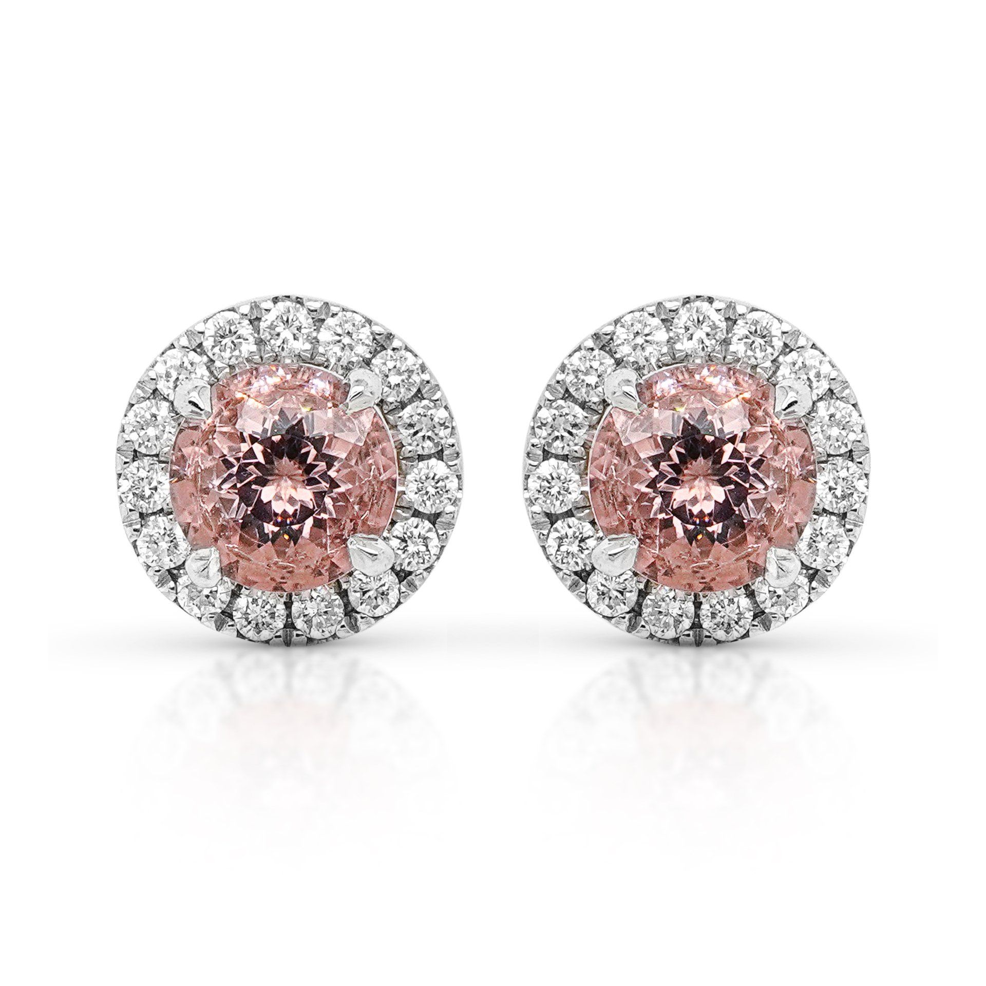 Morganite and Diamond Studs — Burleigh, QLD — Deer Honey Jewellery