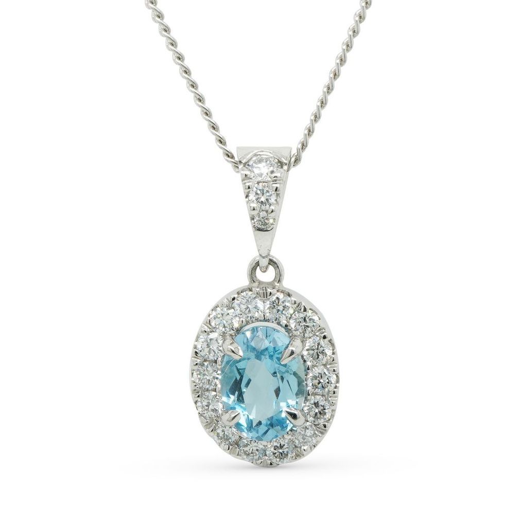 Aquamarine Diamond Pendant — Burleigh, QLD — Deer Honey Jewellery