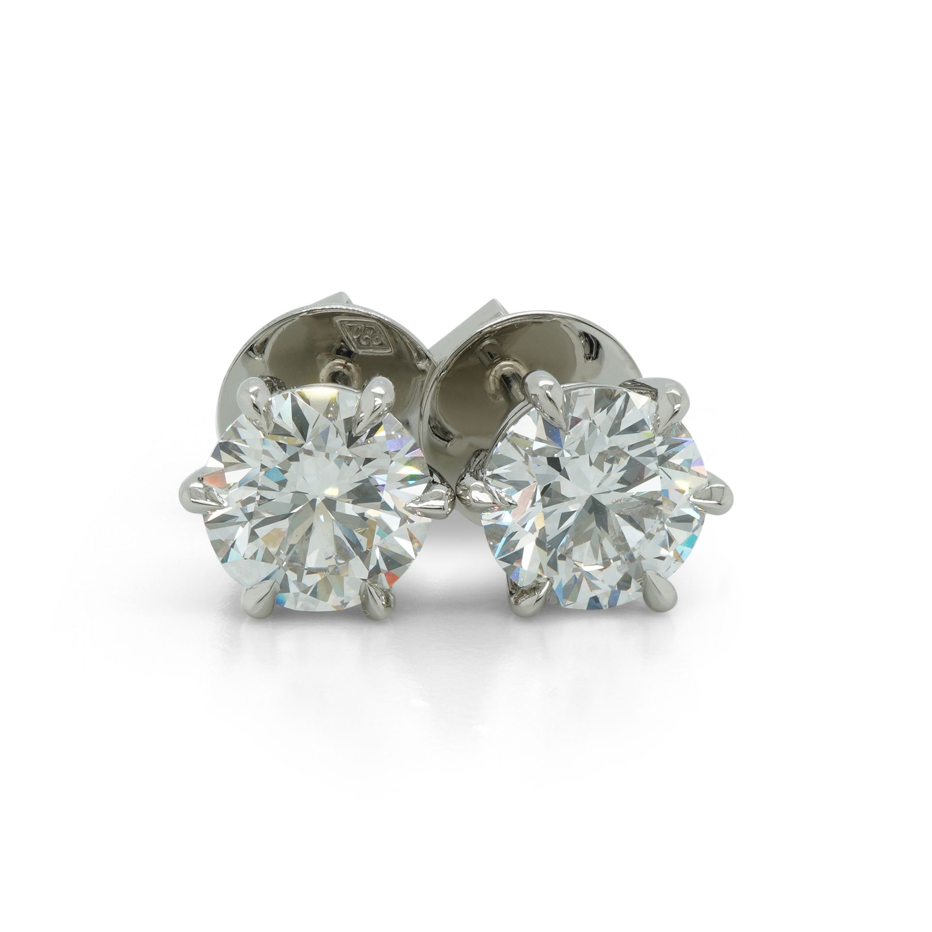 Platinum 6-Claw Diamond Stud Earrings – 3.10ct— Burleigh, QLD — Deer Honey Jewellery Platinum 6-Claw Diamond Stud Earrings – 3.10ct — Burleigh, QLD — Deer Honey Jewellery