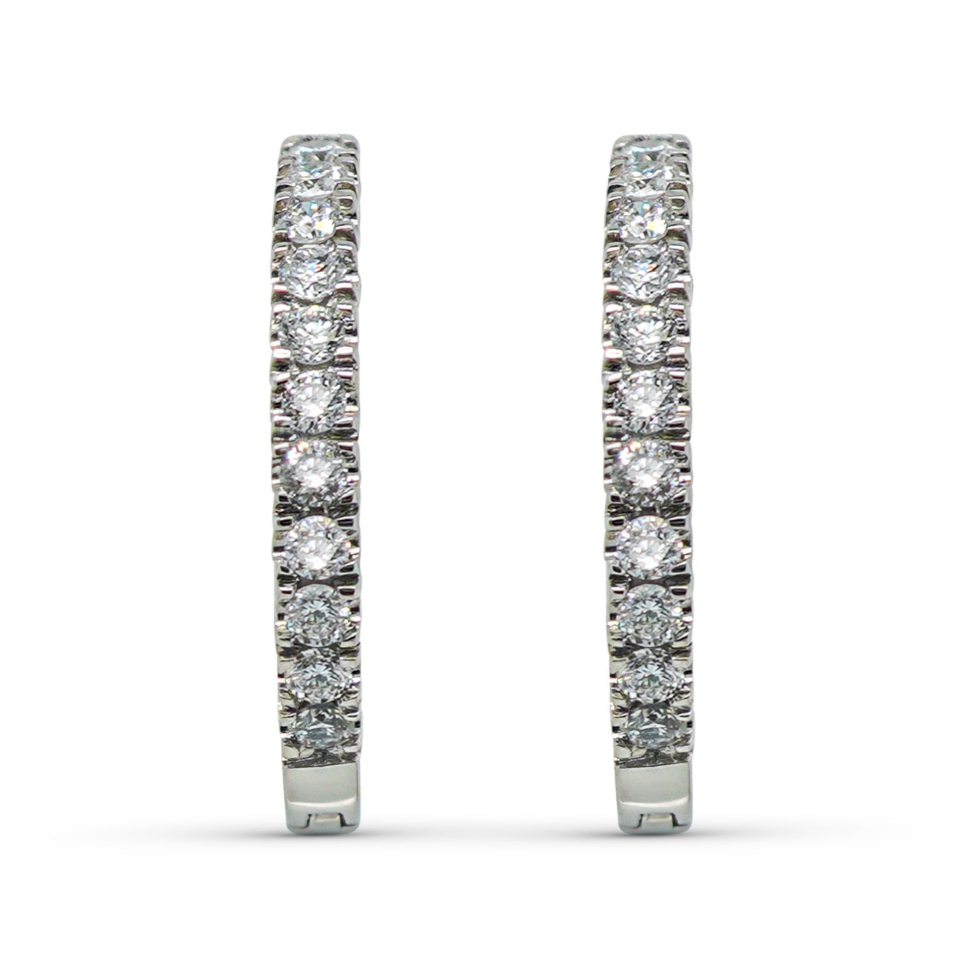 Platinum Hoop Earring with 0.49ct Lab Grown Diamonds Platinum Hoop Earring with 0.49ct Lab Grown Diamonds — Burleigh, QLD — Deer Honey Jewellery