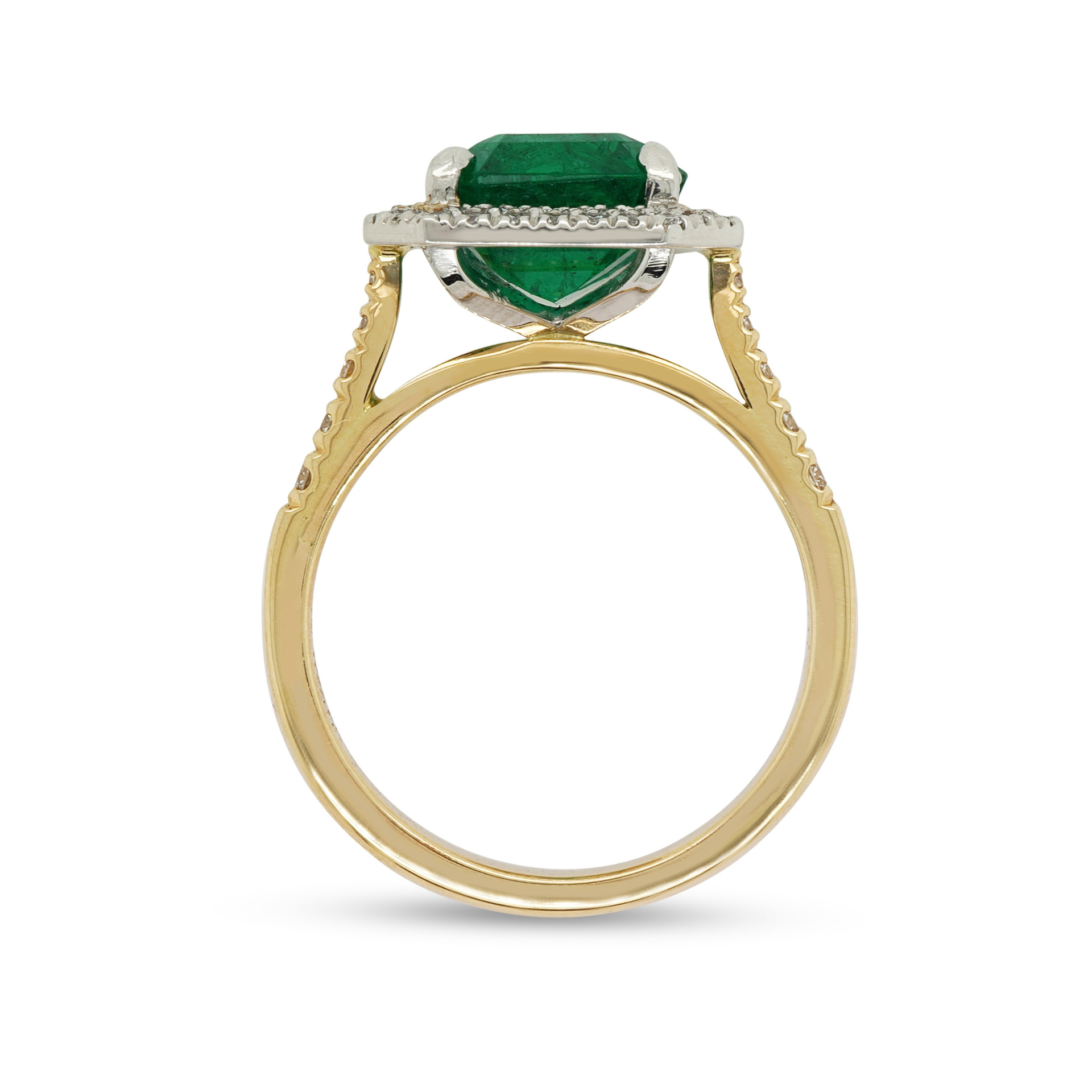 4.27ct Zambian Emerald 18Y and Platinum Ring