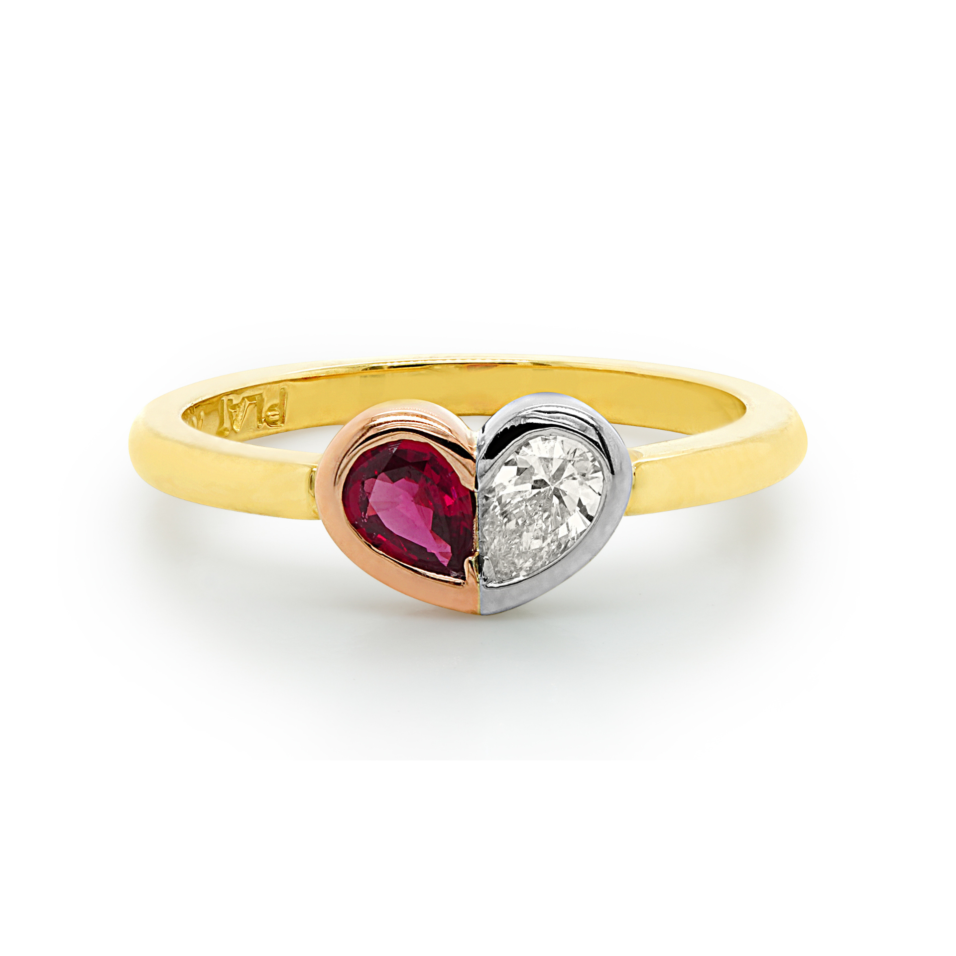 Pear Diamond and Ruby Ring — Burleigh, QLD — Deer Honey Jewellery Pear Diamond and Ruby Ring — Burleigh, QLD — Deer Honey Jewellery