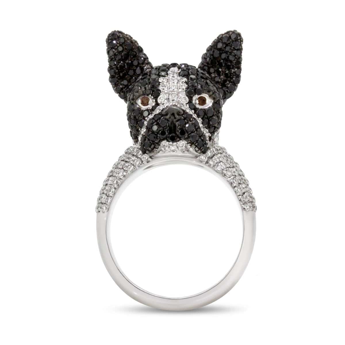 Diamond Pave Boston Terrier Ring — Burleigh, QLD — Deer Honey Jewellery Diamond Pave Boston Terrier Ring — Burleigh, QLD — Deer Honey Jewellery