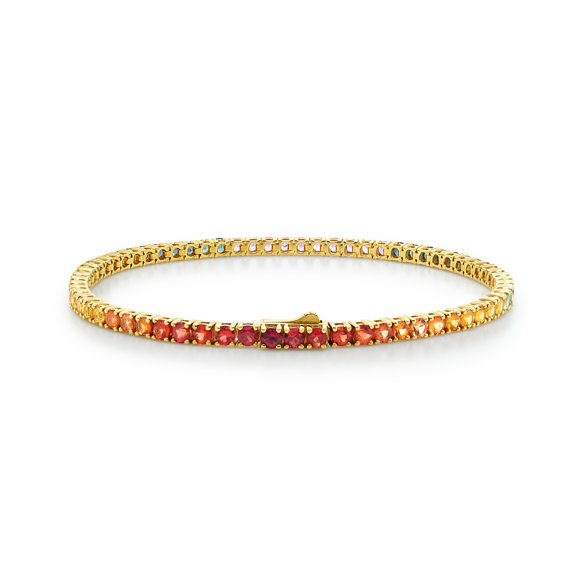 18Y Tennis Bracelet with Rainbow Sapphires— Burleigh, QLD — Deer Honey Jewellery