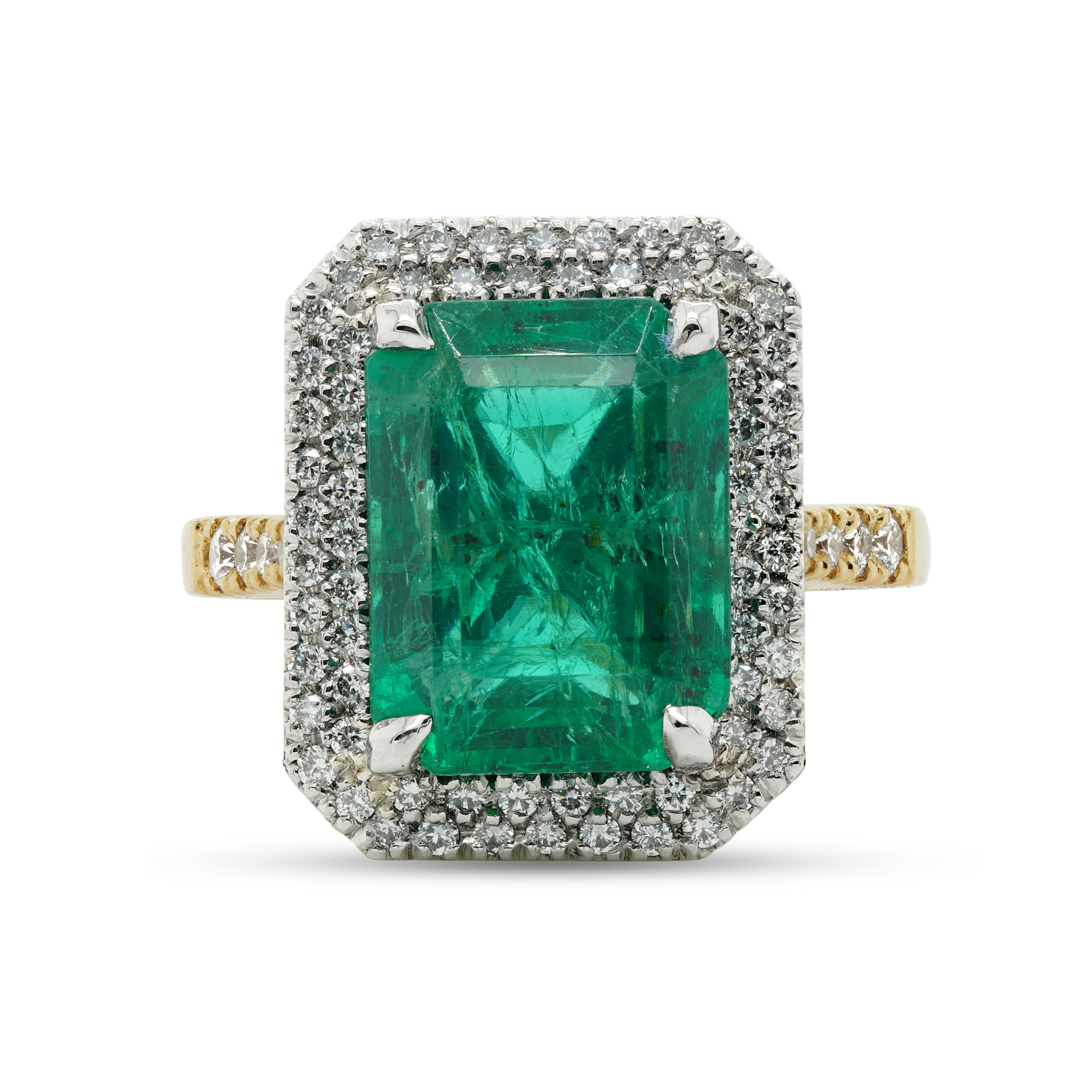 4.27ct Zambian Emerald 18Y and Platinum Ring 4.27ct Zambian Emerald 18Y and Platinum Ring