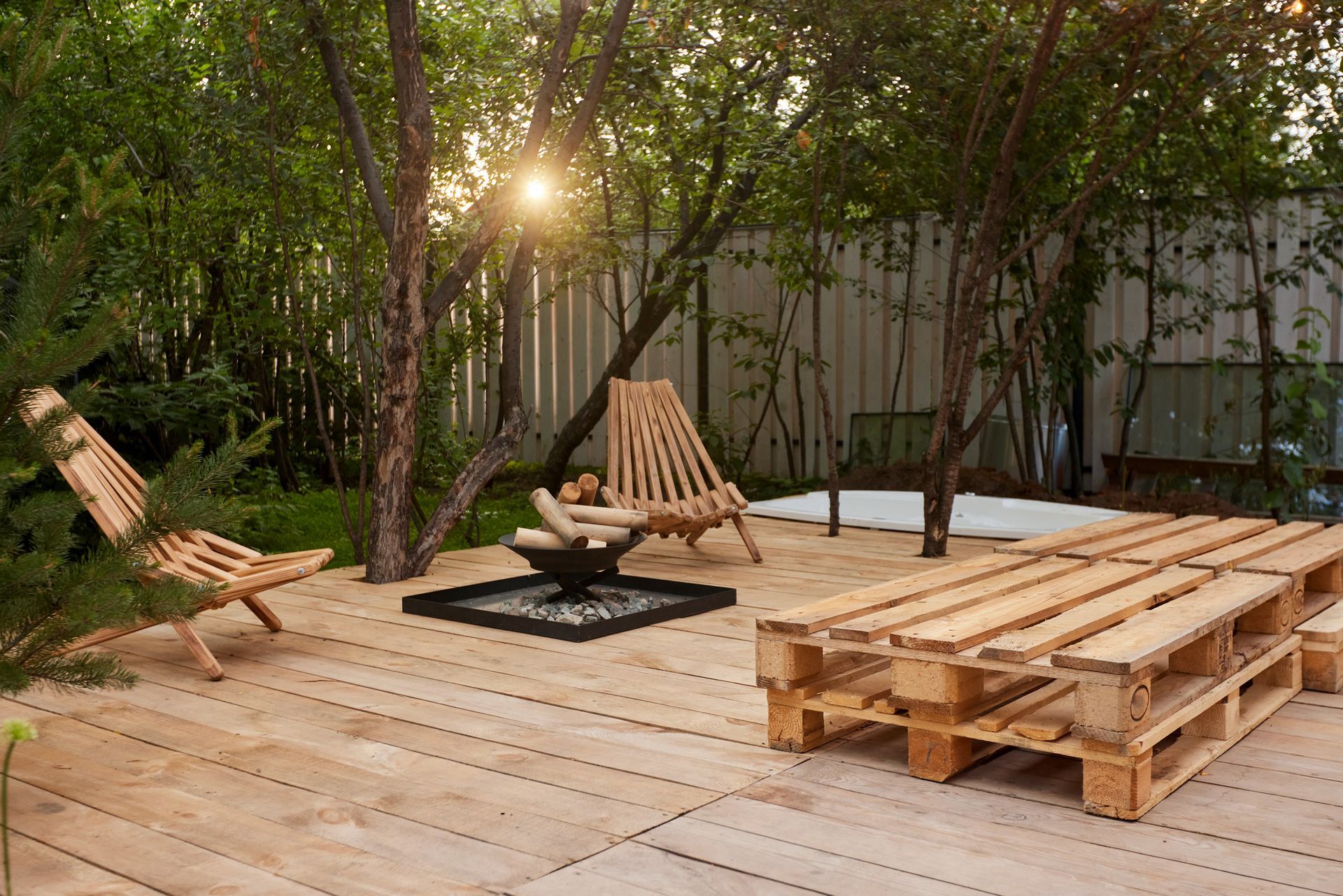 Home terrace wooden deck patio