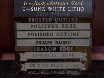 U-junk antique gold u- sunk white litho skin frosted frosted outline polished edge polished outline square raised shadow edge