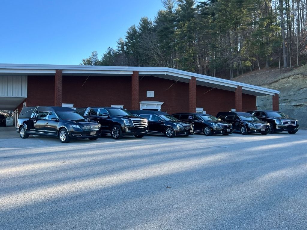 A row of cars are parked in front of a building