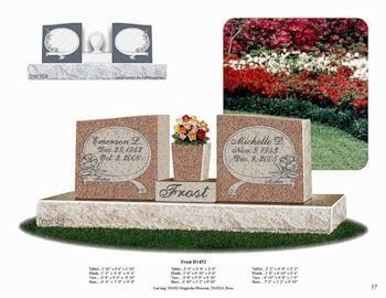 A drawing of a grave with flowers and a picture of a graveyard.