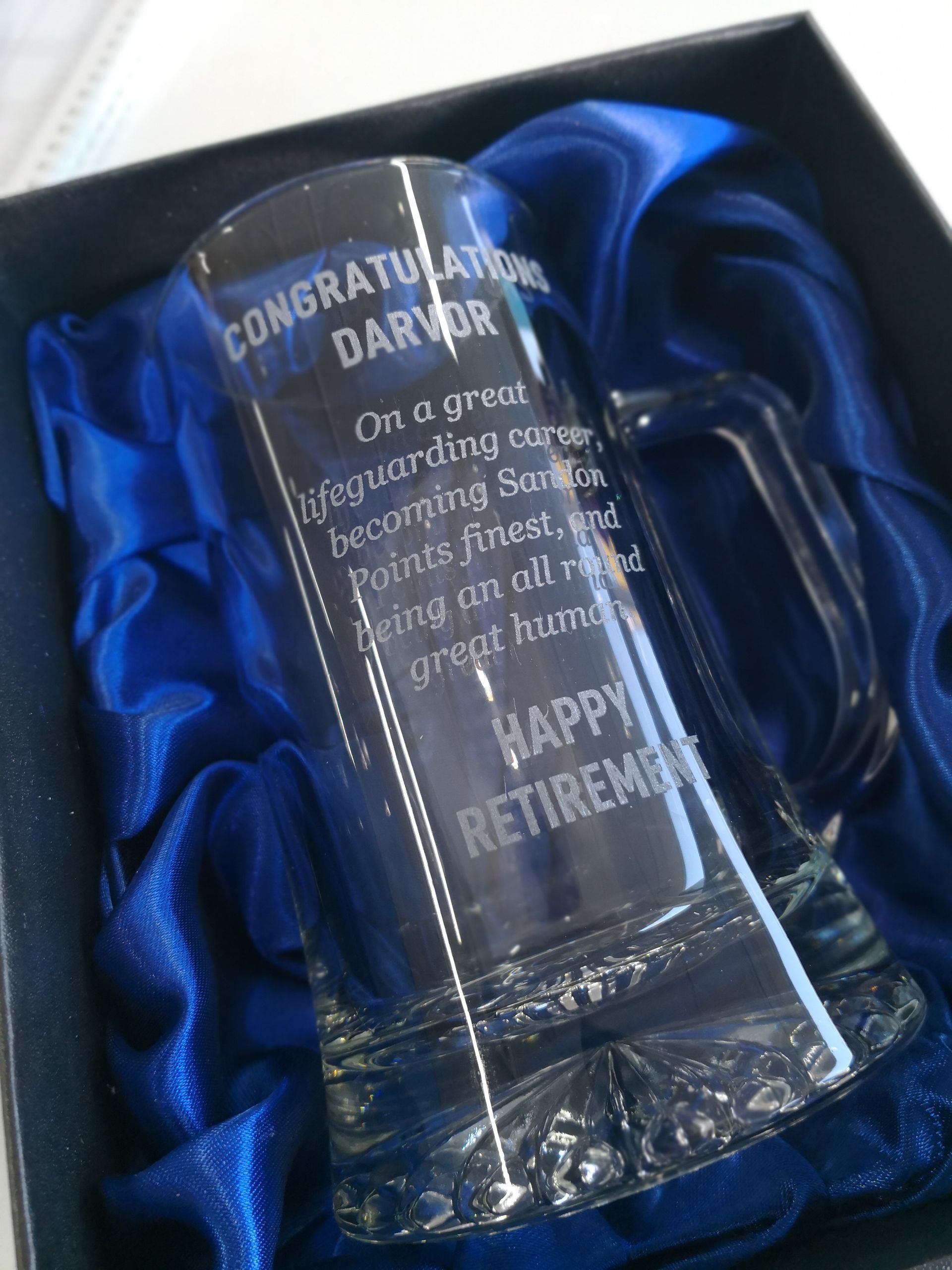 A Large Glass Mug With Personalised Engraving  — NMTG Engraving in Shellharbour, NSW
