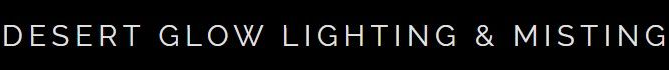 Desert glow lighting and misting text over a dark background