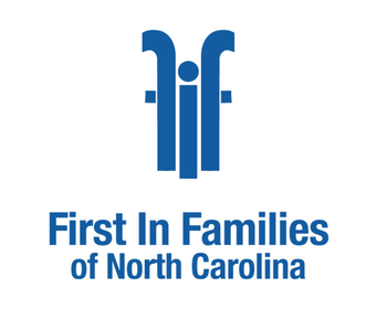 Logo for First In Families of North Carolina in blue text and icon on a white background