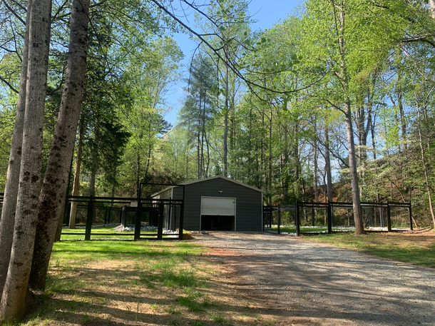 front view of bark barn of clemson dog boarding
