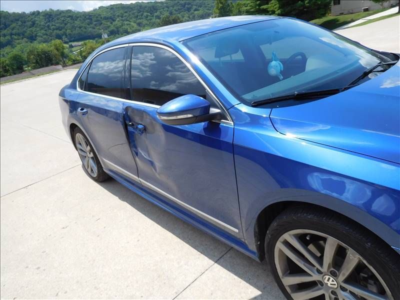 Blue Car with Crashed Door Accident - Cleves, OH - Dave Owens Auto Body