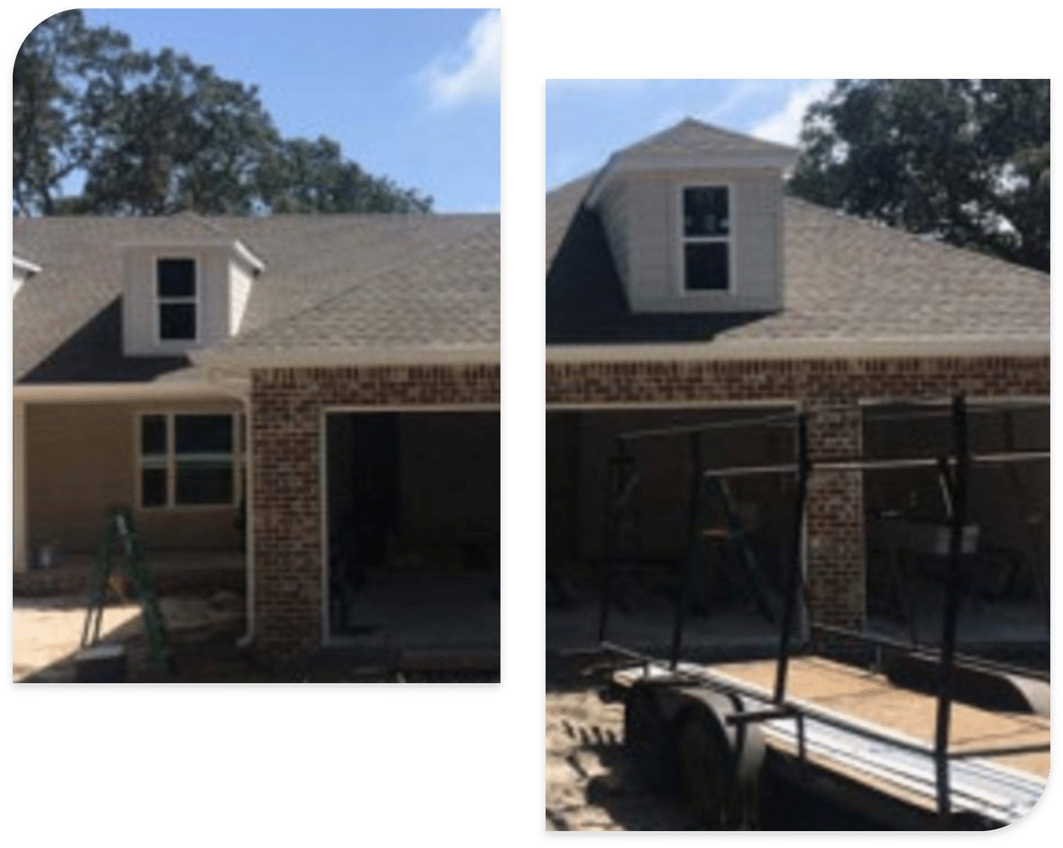Garage door installation in progress