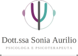 Logo della Dott.ssa Sonia Aurilio, psicologa e psicoterapeuta, con monogramma circolare viola e verde acqua.