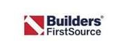 Builders FirstSource logo: Red and white angled shape, dark blue text.
