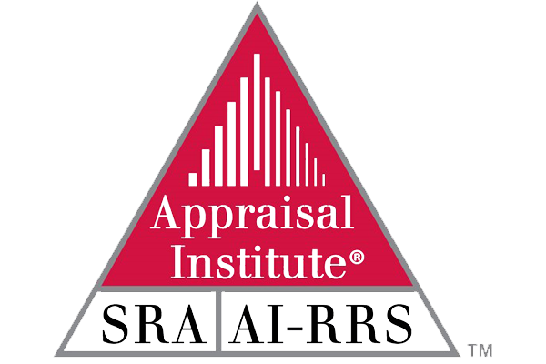 The logo for the appraisal institute is a red triangle