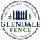 Glendale Fence Logo with Circular Badge Emblem, Fence Graphic, Leaf Accents, Quality Security Craftsmanship Text