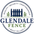 Glendale Fence Logo with Circular Badge Emblem, Fence Graphic, Leaf Accents, Quality Security Craftsmanship Text
