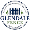 Glendale Fence Logo with Circular Badge Emblem, Fence Graphic, Leaf Accents, Quality Security Craftsmanship Text