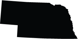 Silhouette of the state of Nebraska.
