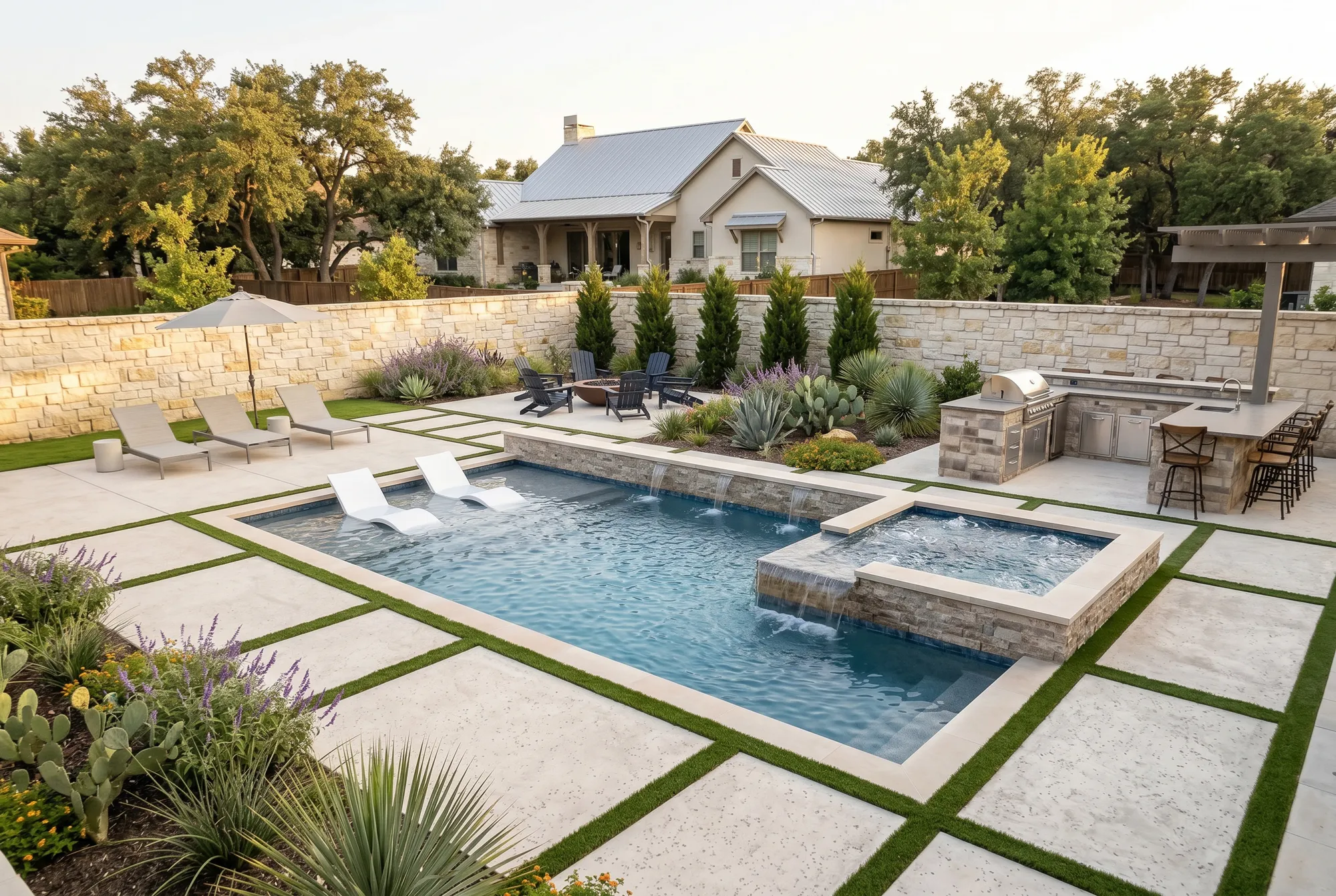 custom swimming pool by Clearform Pool Co., in Austin Texas