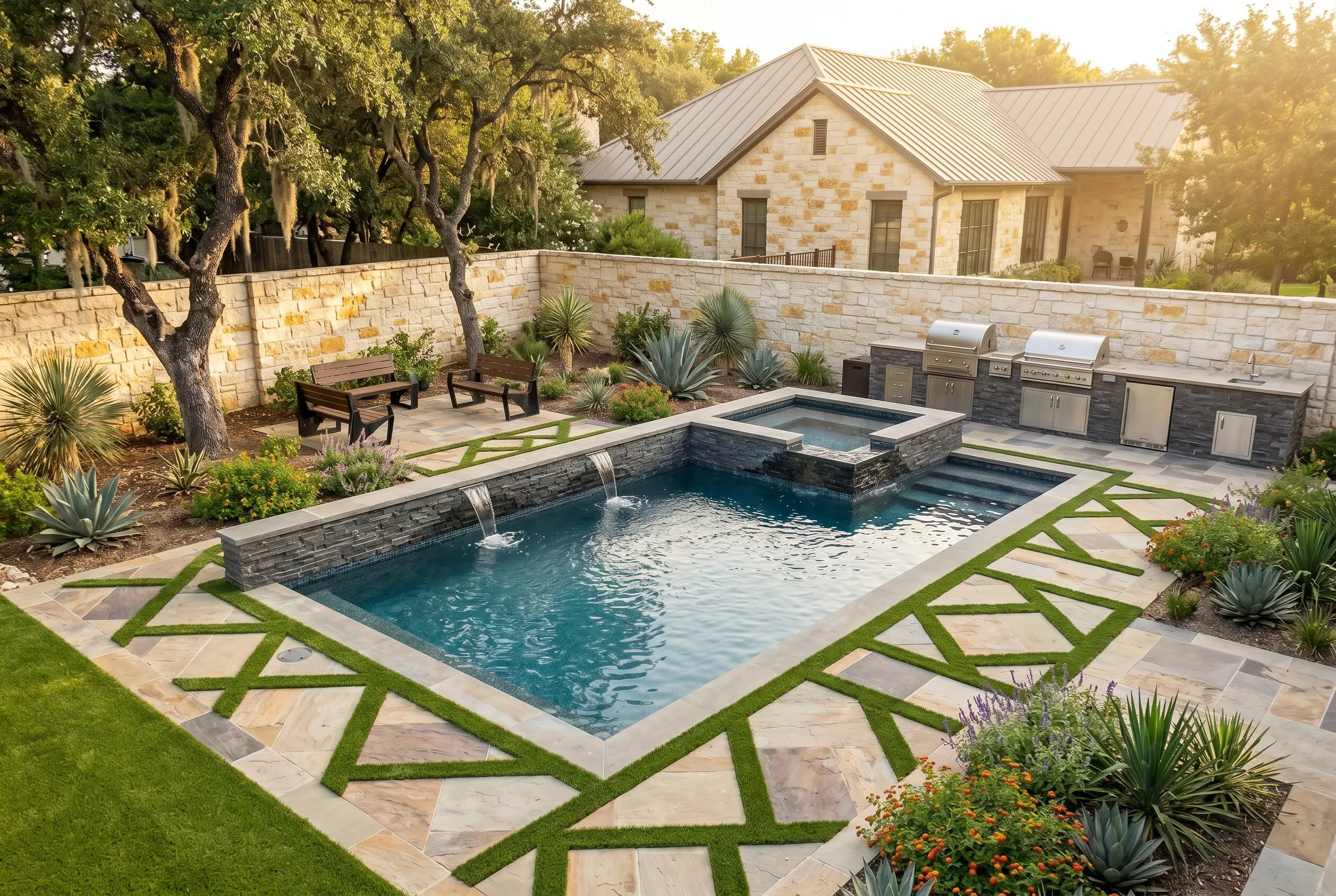 custom swimming pool by Clearform Pool Co., in Austin Texas