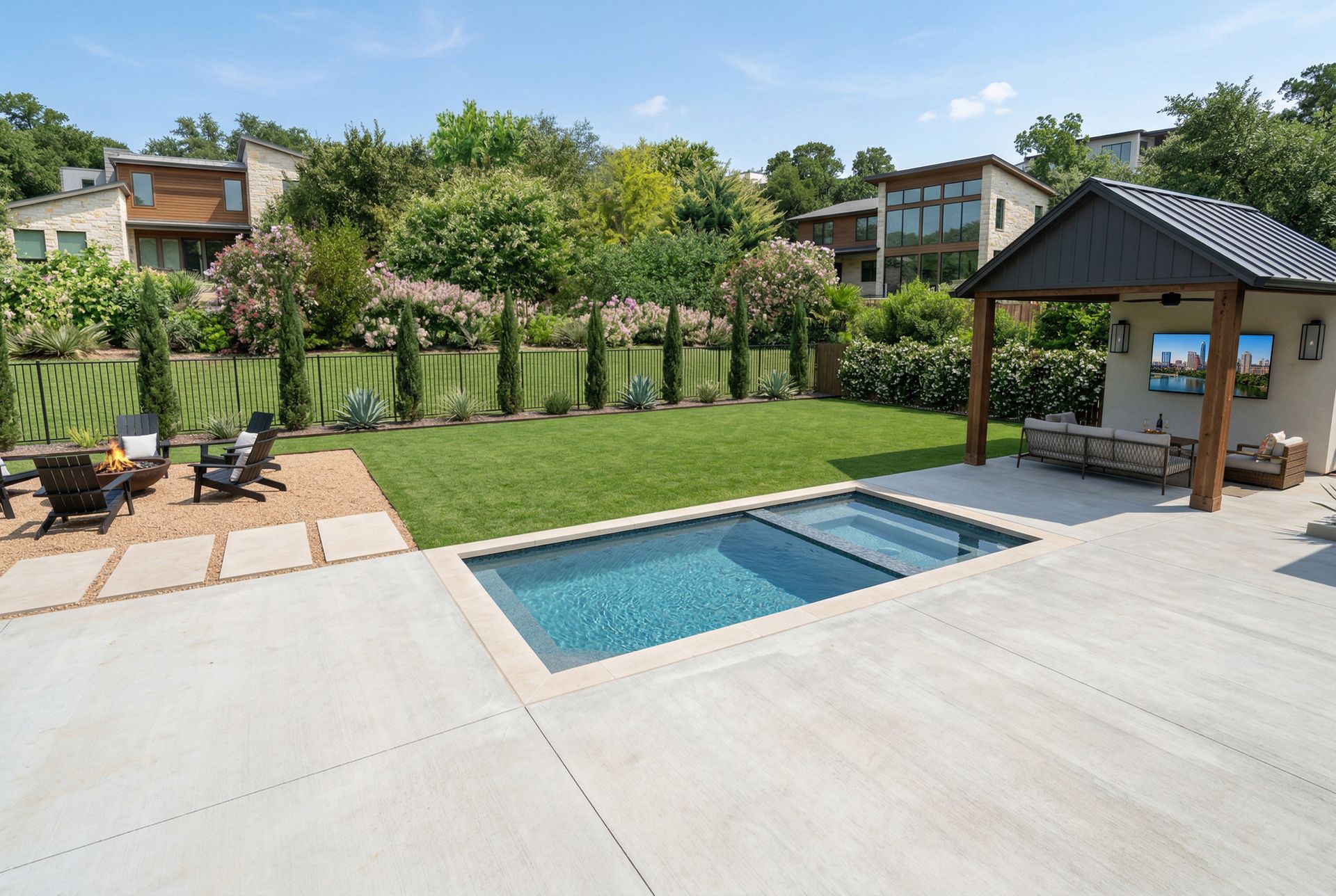 custom 10x20 pool and spa in Austin, TX