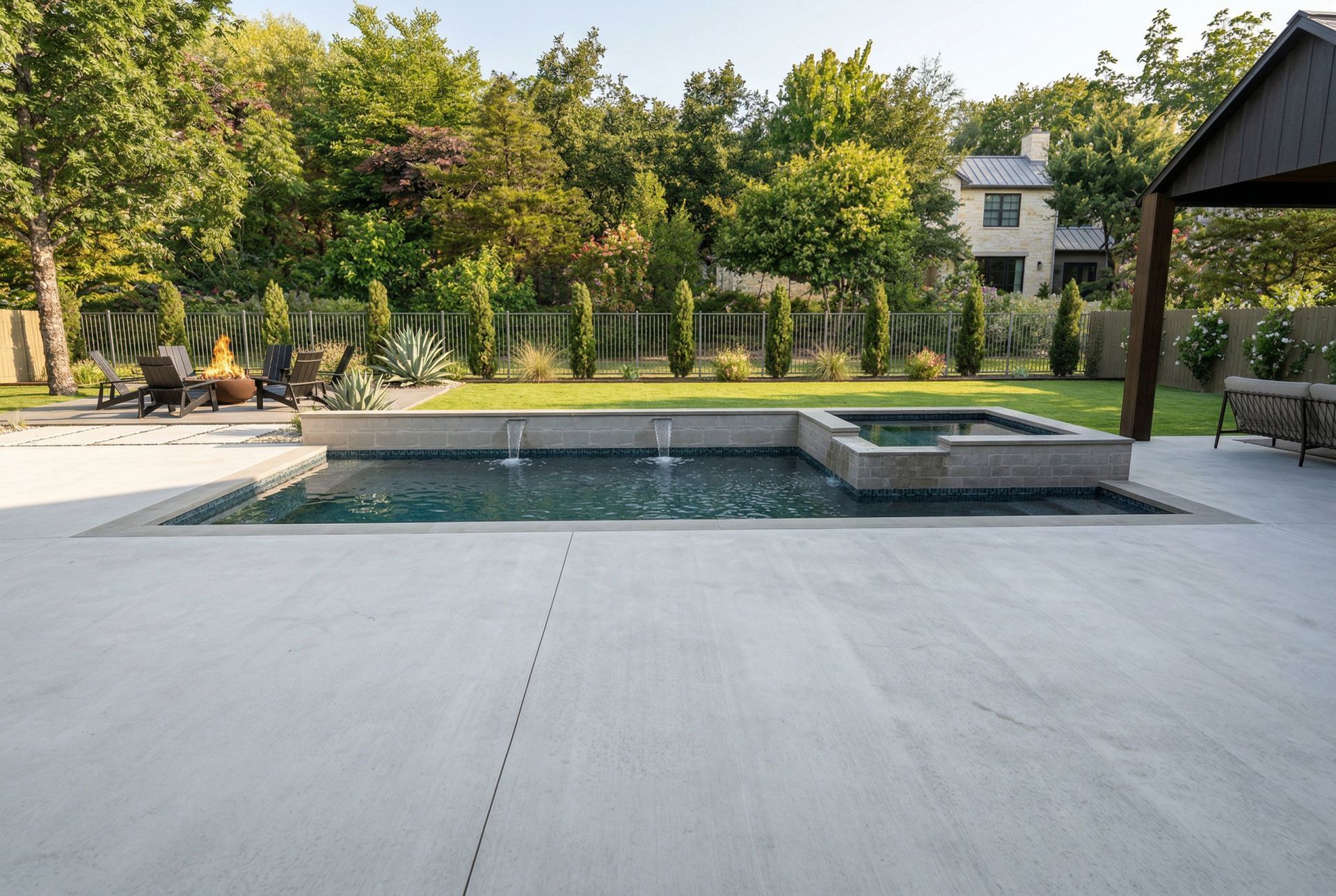 Custom pool by Clearform Pool Co., designed and built in Austin, TX.