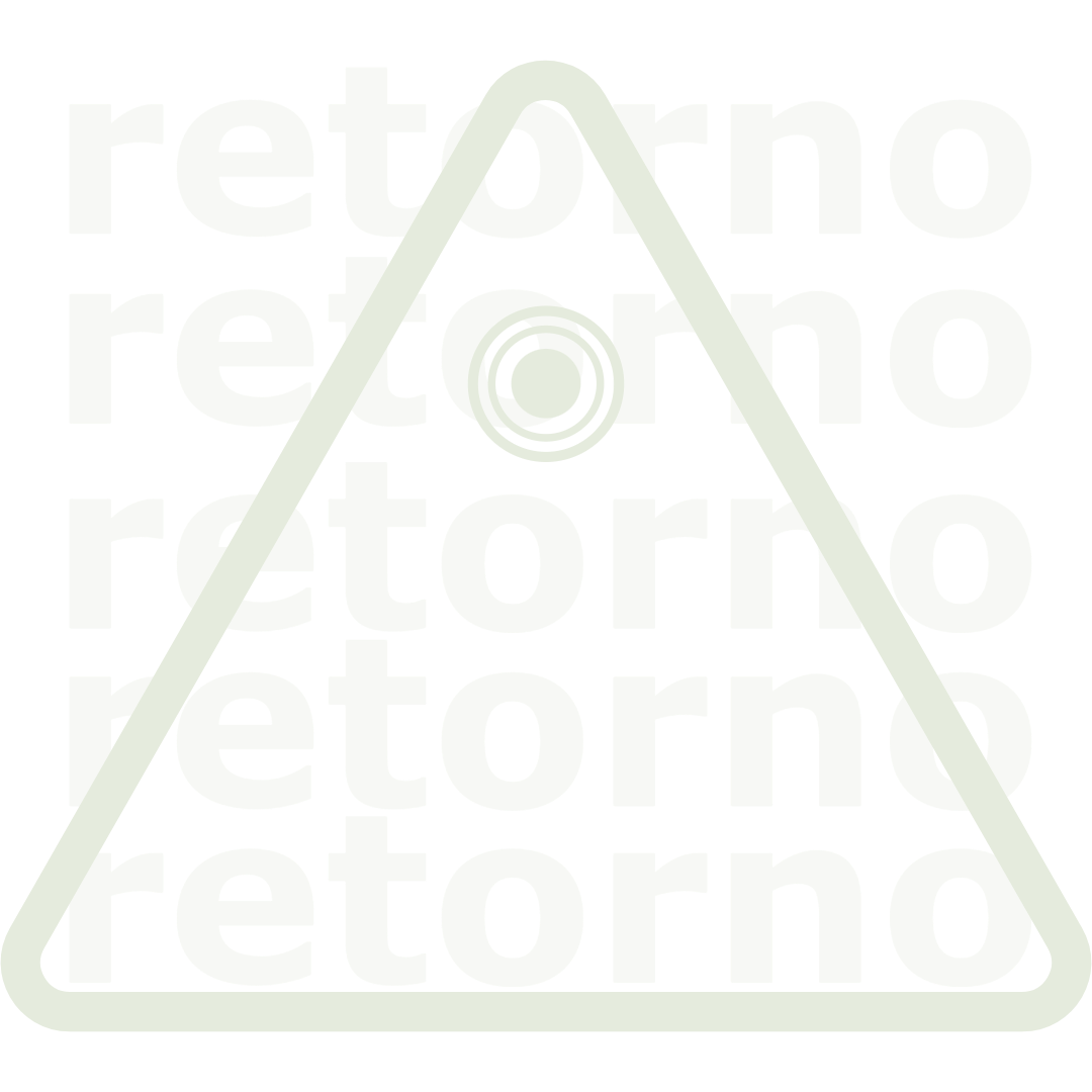 A glow in the dark triangle sign with the word return on it.