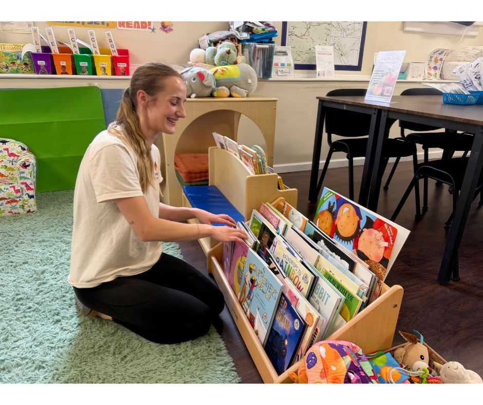 Hannah Bennett, Ardent Solutions’ First Step Family Resource Center Specialist, placing Dolly Parton